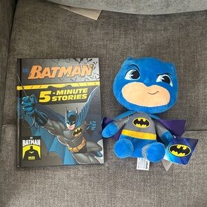 Batman Blue and Yellow Plush Toy with Storybook